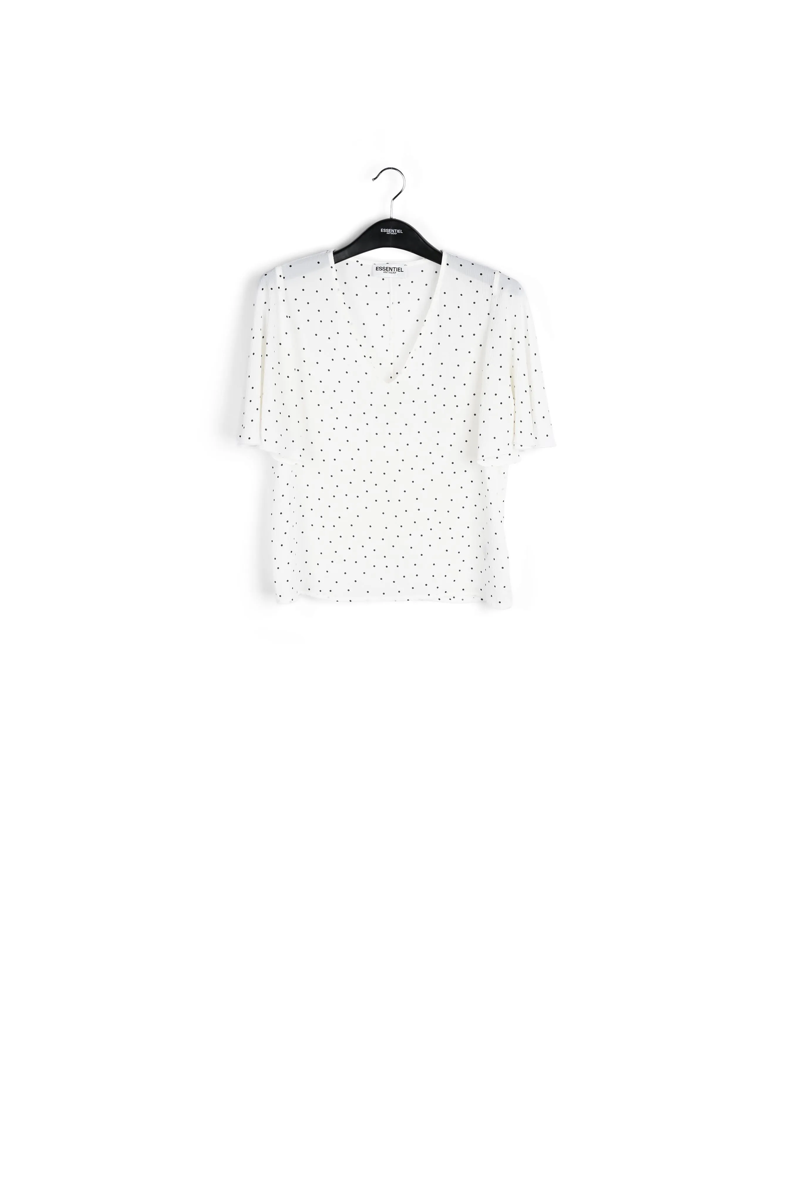 White polka dot v-neck top