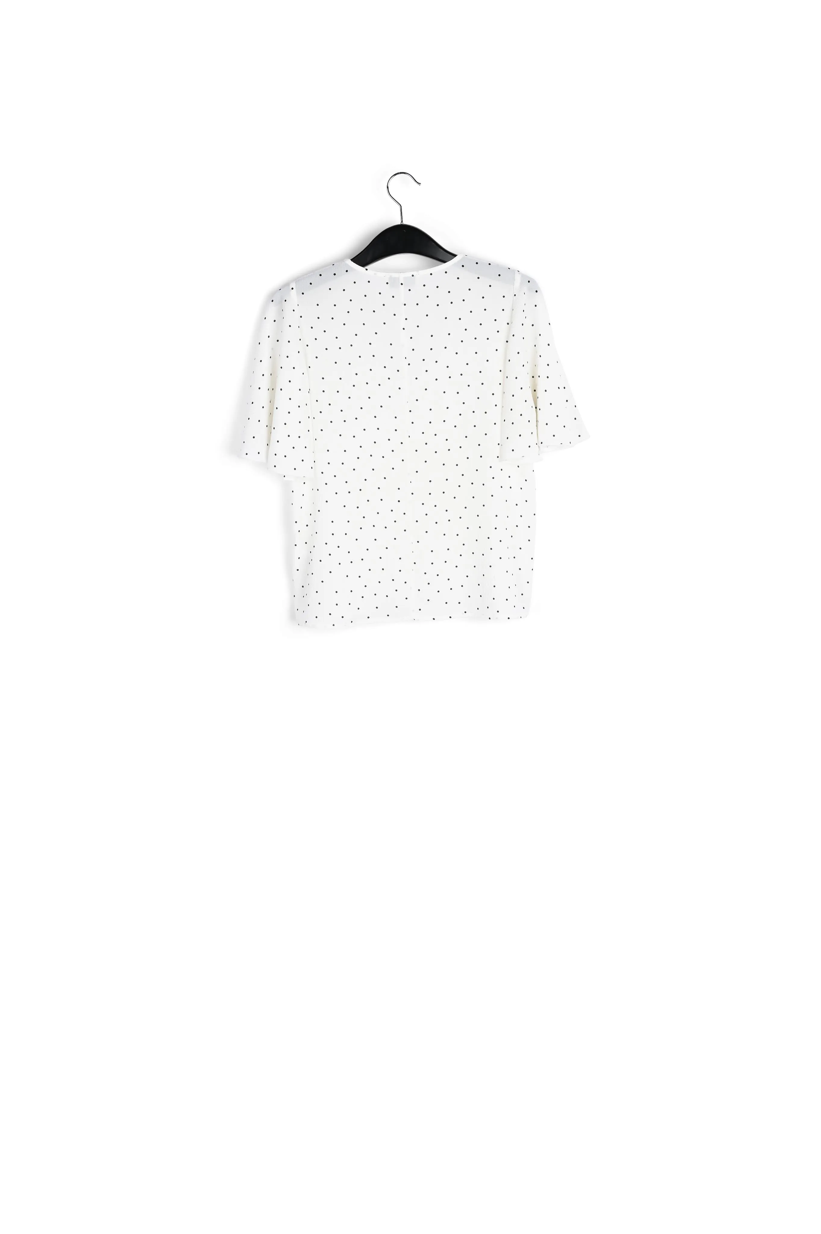White polka dot v-neck top