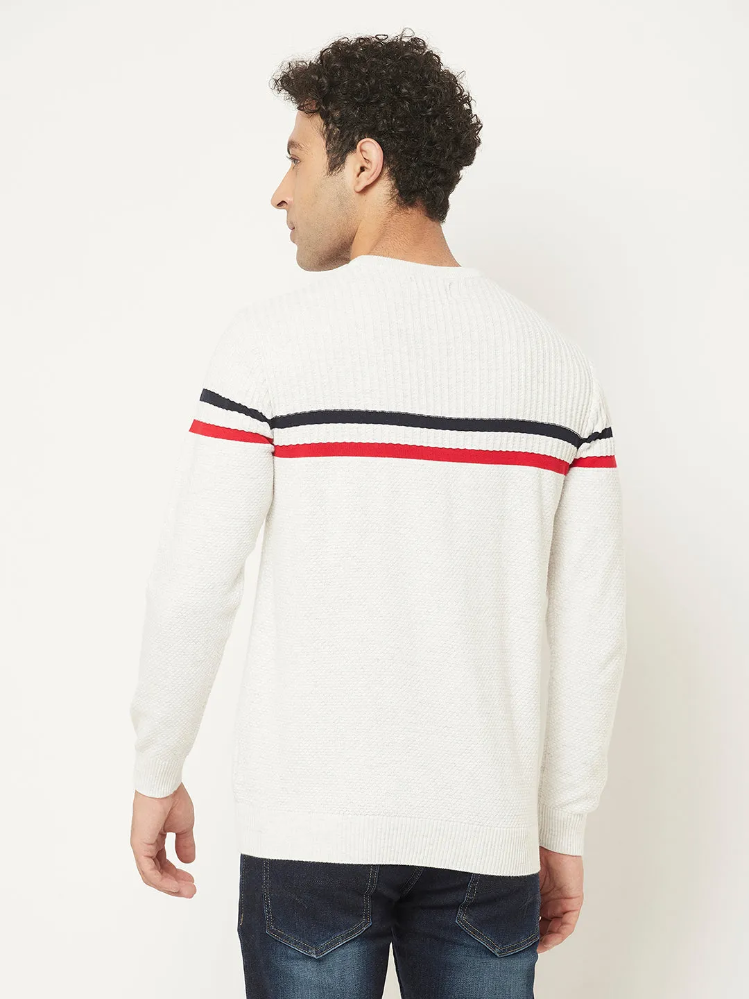 White Sweater in Pure Cotton