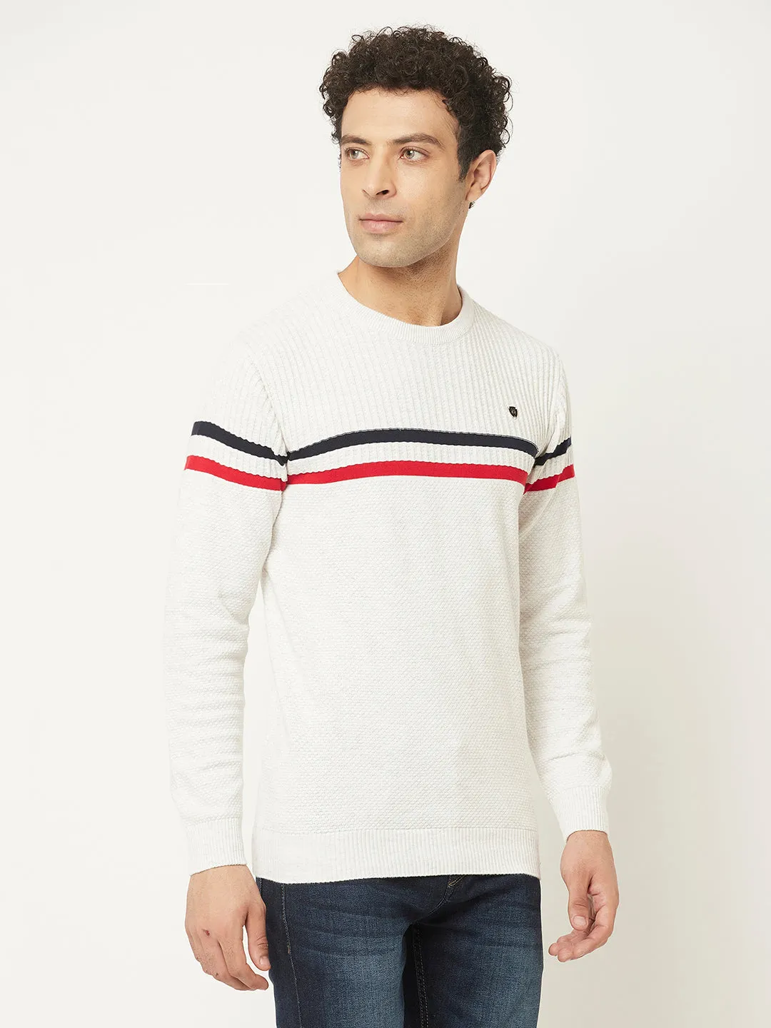 White Sweater in Pure Cotton