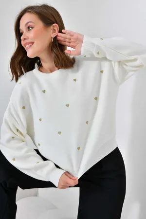 Wide Fit Soft Textured Basic Knitwear Sweater
