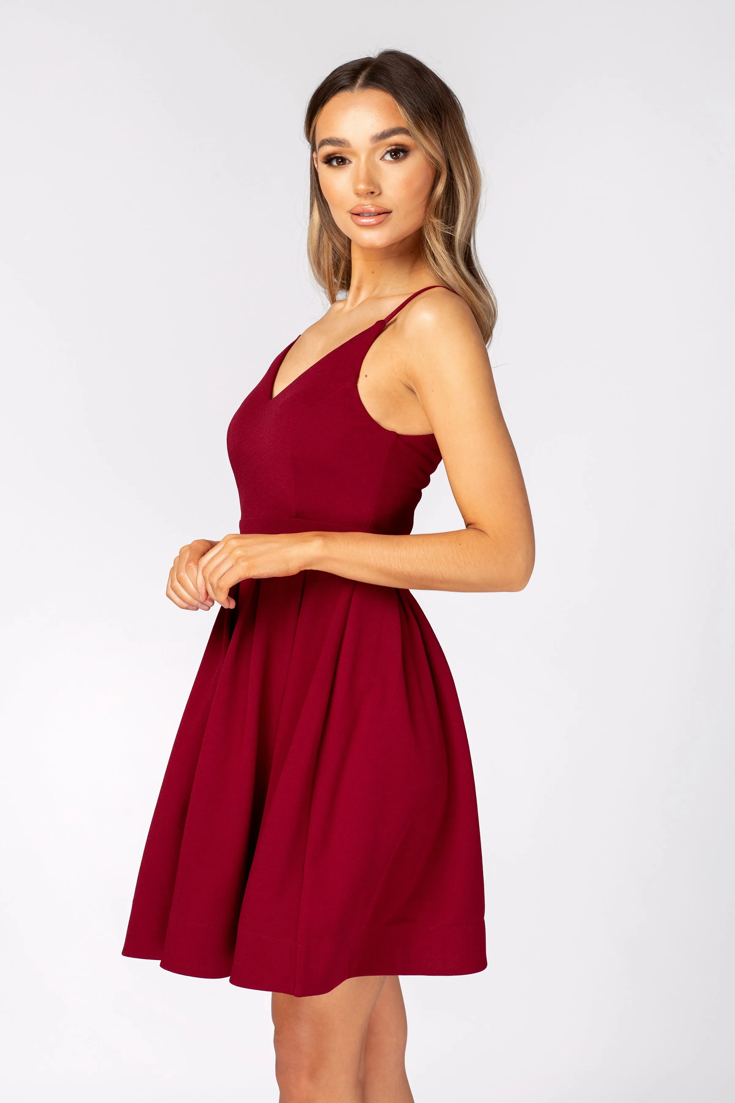 Wine Skater Dress