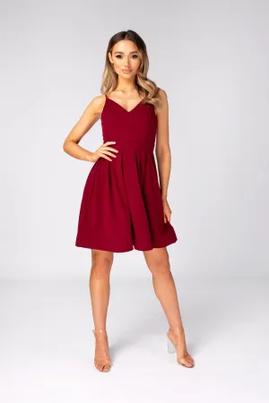 Wine Skater Dress