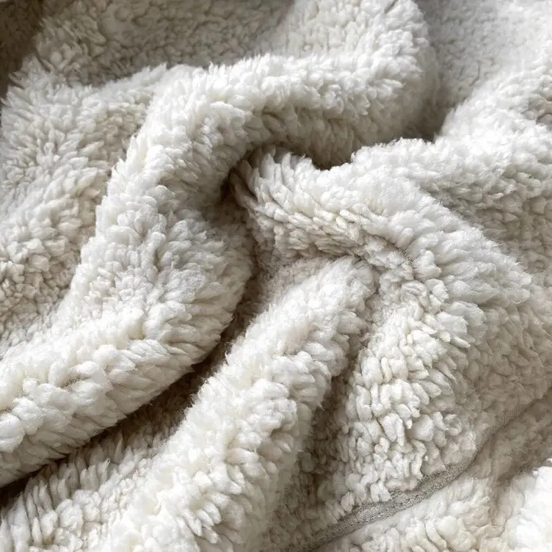 Winter Fleece Jacket Solid Color Sherpa Casual Coat