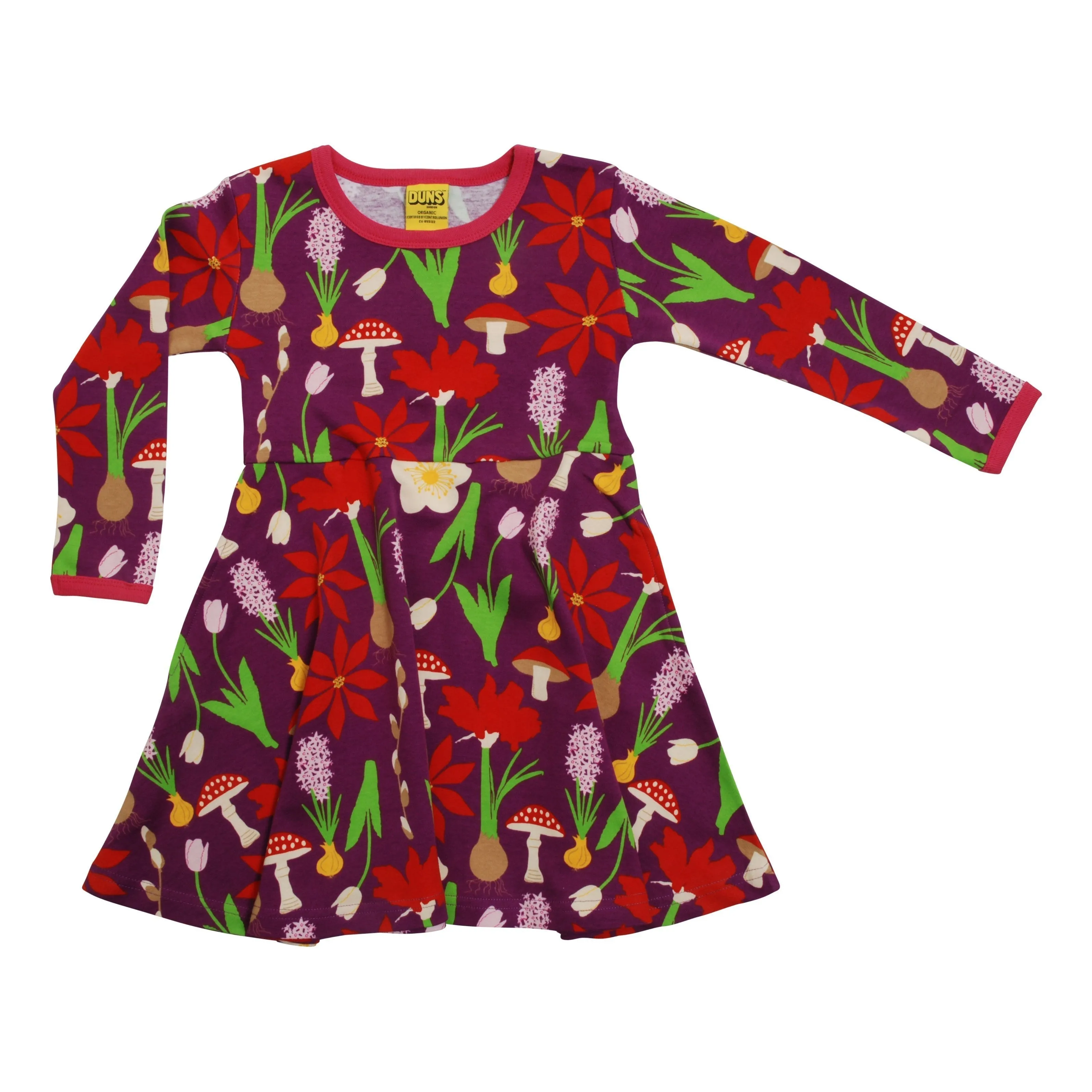 Winter Flowers Long Sleeve Skater Dress - 2 Left Size 11-12 & 12-13 years