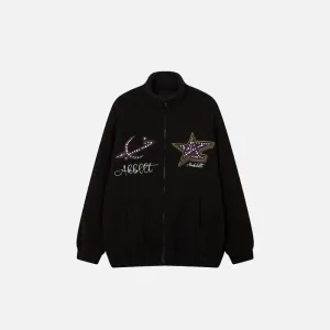 Winter Star Y2K Fleece Zipped Jacket for Comfort and Style