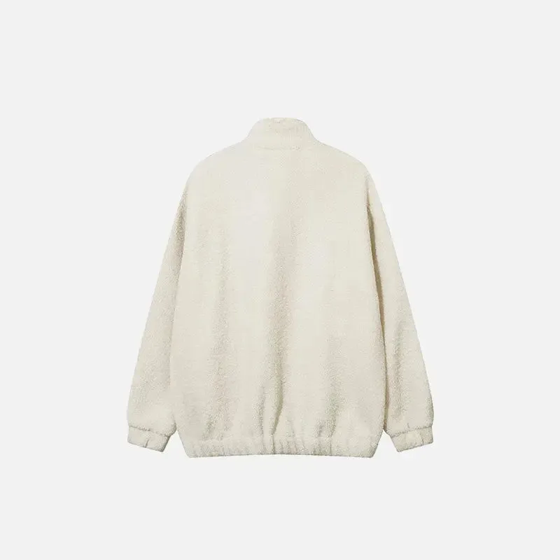 Winter Star Y2K Fleece Zipped Jacket for Comfort and Style