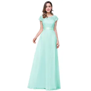 Women Lace Bridesmaid Dress Sleeveless Maxi Evening Prom Dresses