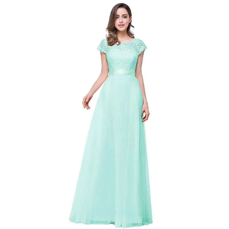 Women Lace Bridesmaid Dress Sleeveless Maxi Evening Prom Dresses