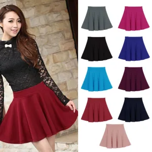 Women Skirt Mini Short Skirt Fall Skirts Womens Stretch High Waist Pleated Tutu Skirt