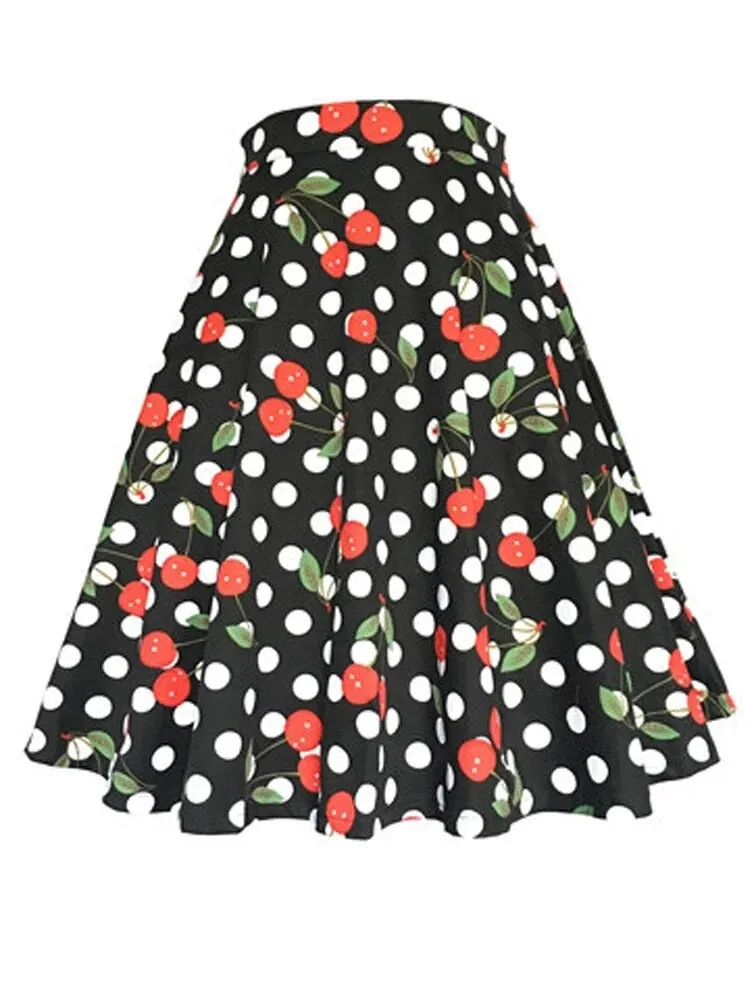 Women's floral pleated midi skirts
