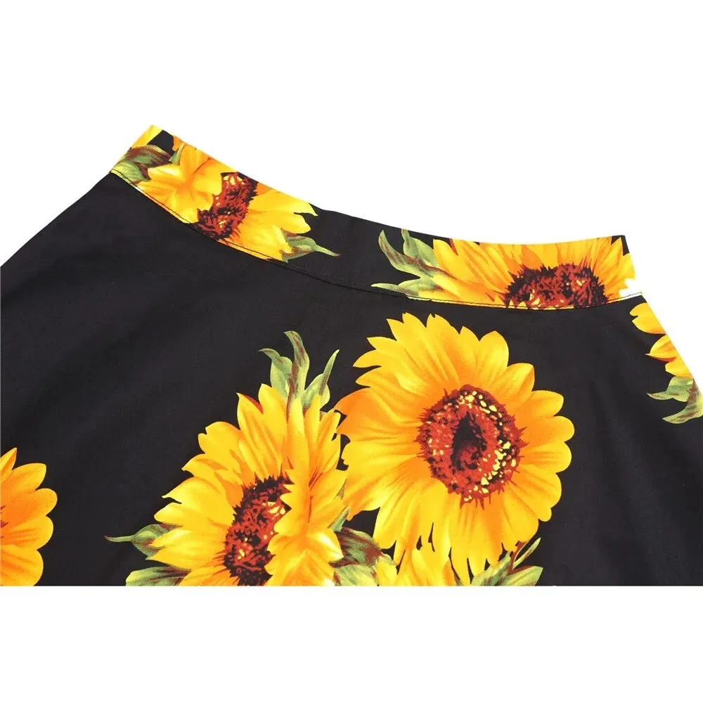 Women's floral pleated midi skirts