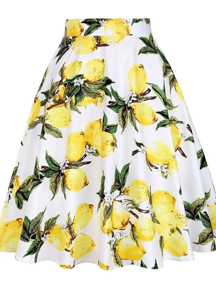 Women's floral pleated midi skirts