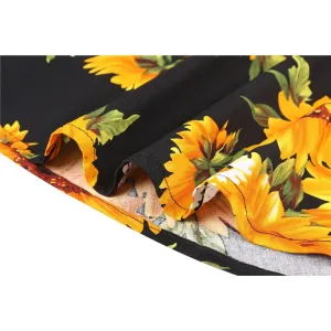 Women's floral pleated midi skirts