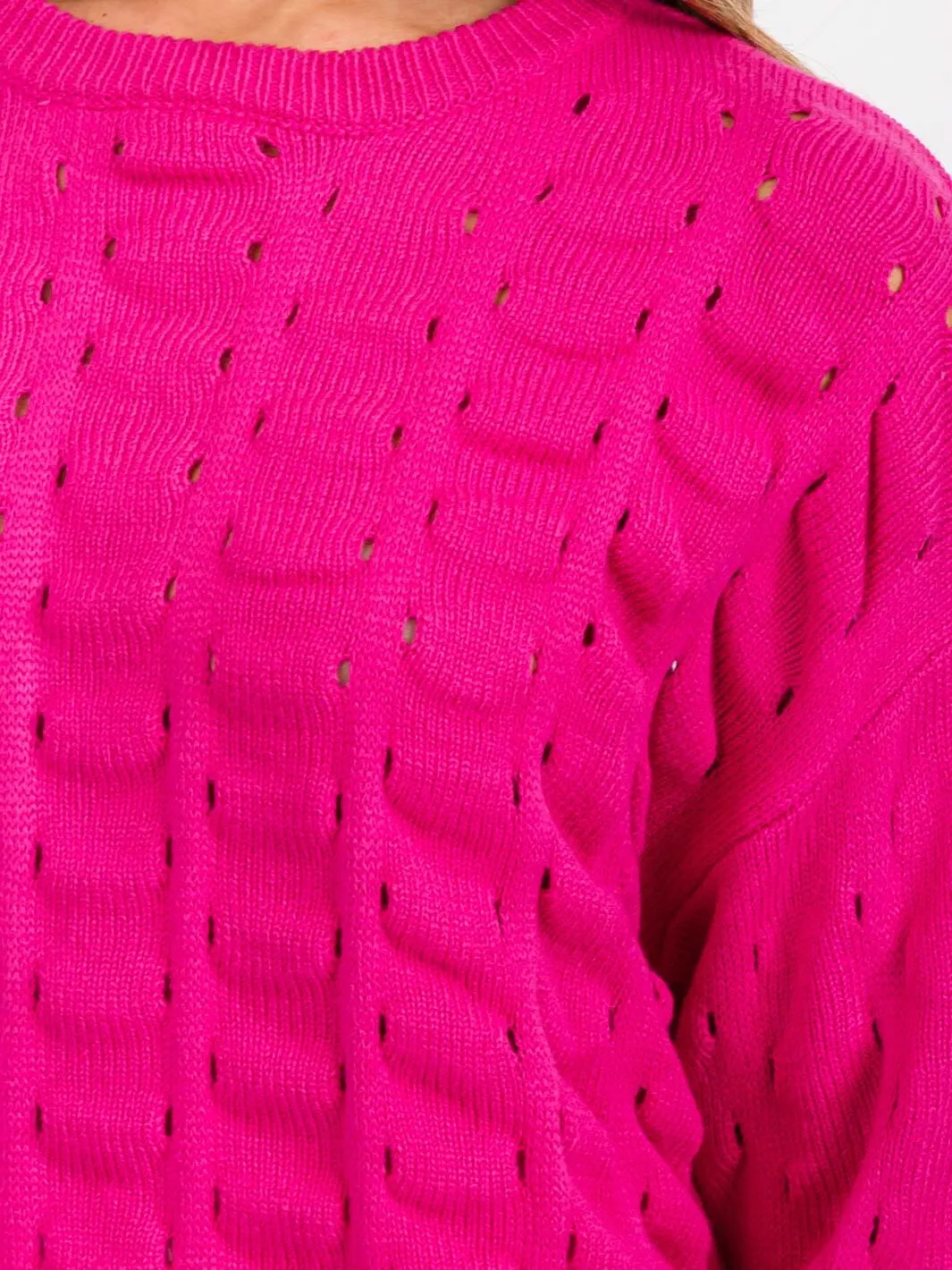 WOMEN'S LONG SLEEVE DETAILED KNIT PULLOVER SWEATER