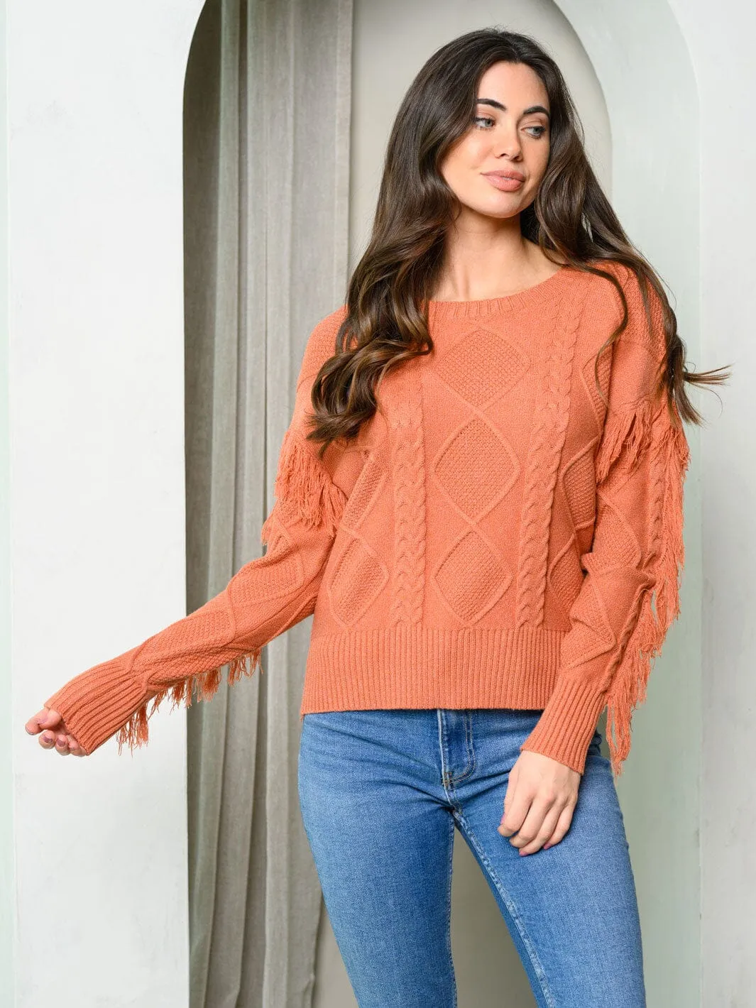 WOMEN'S LONG SLEEVE KNIT SWEATER