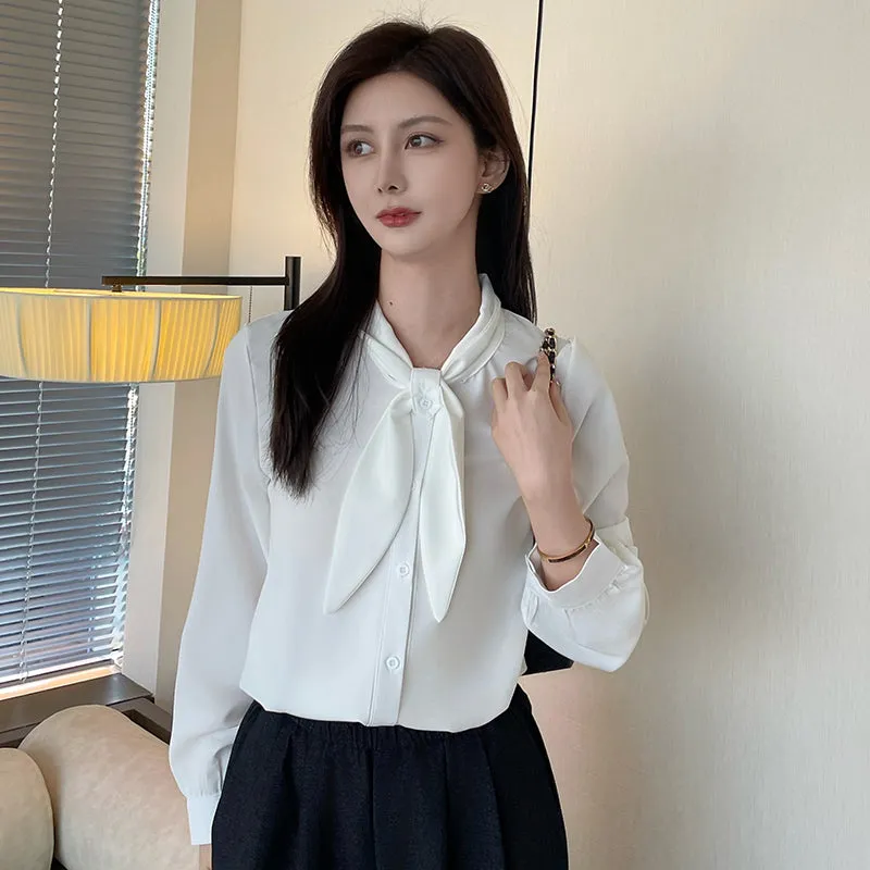 Women's Solid Color Satin Blouse for a Chic Look