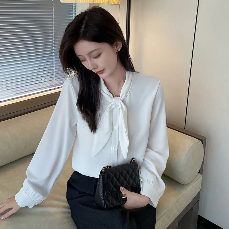 Women's Solid Color Satin Blouse for a Chic Look