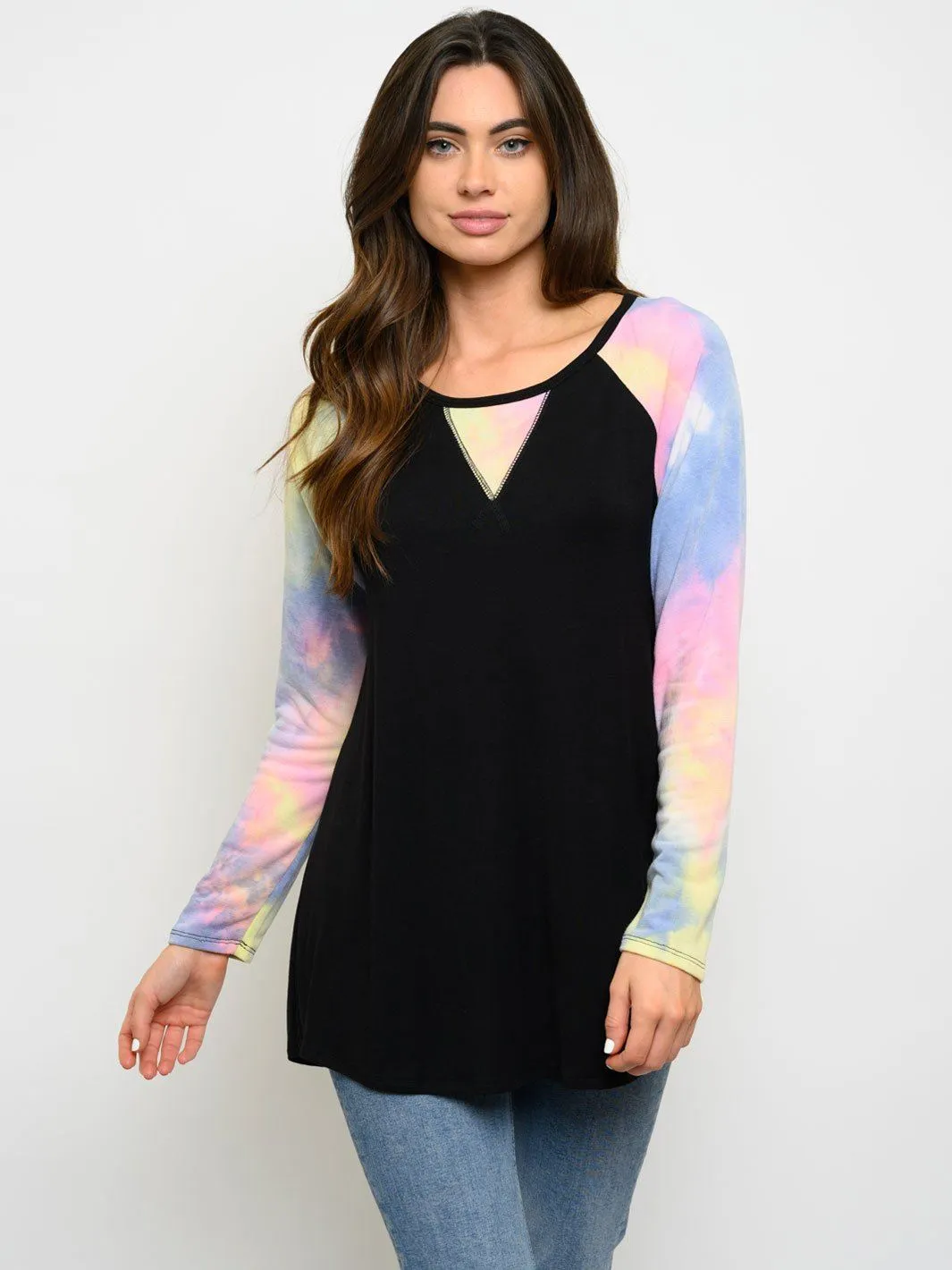 WOMEN'S TIE DYE LONG SLEEVE TOP