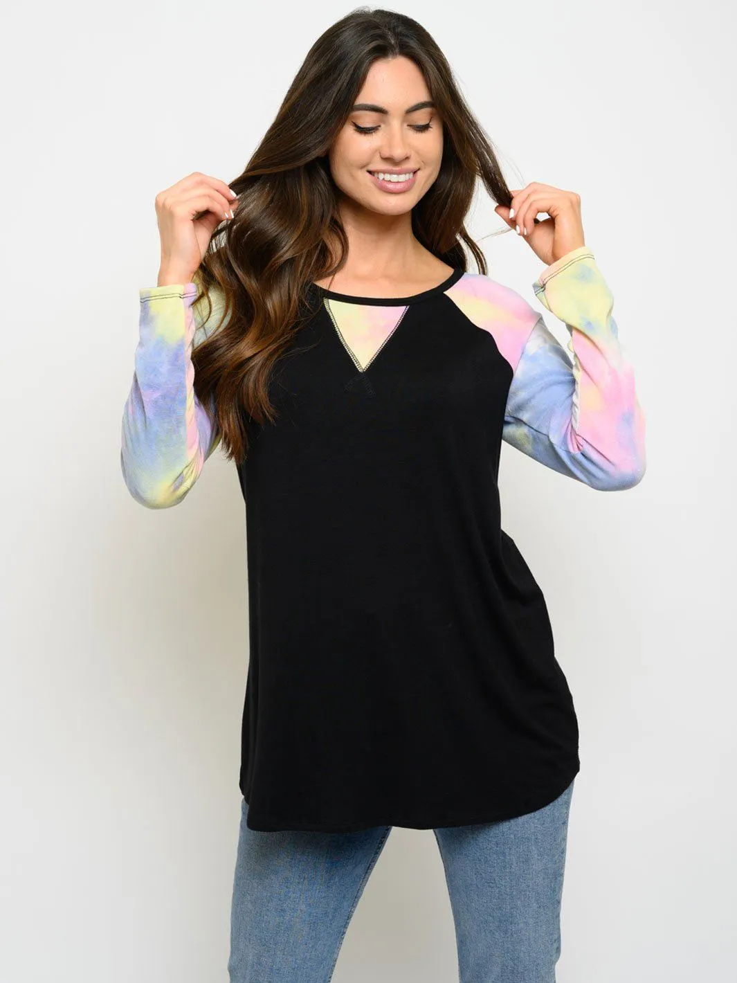 WOMEN'S TIE DYE LONG SLEEVE TOP