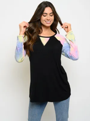 WOMEN'S TIE DYE LONG SLEEVE TOP