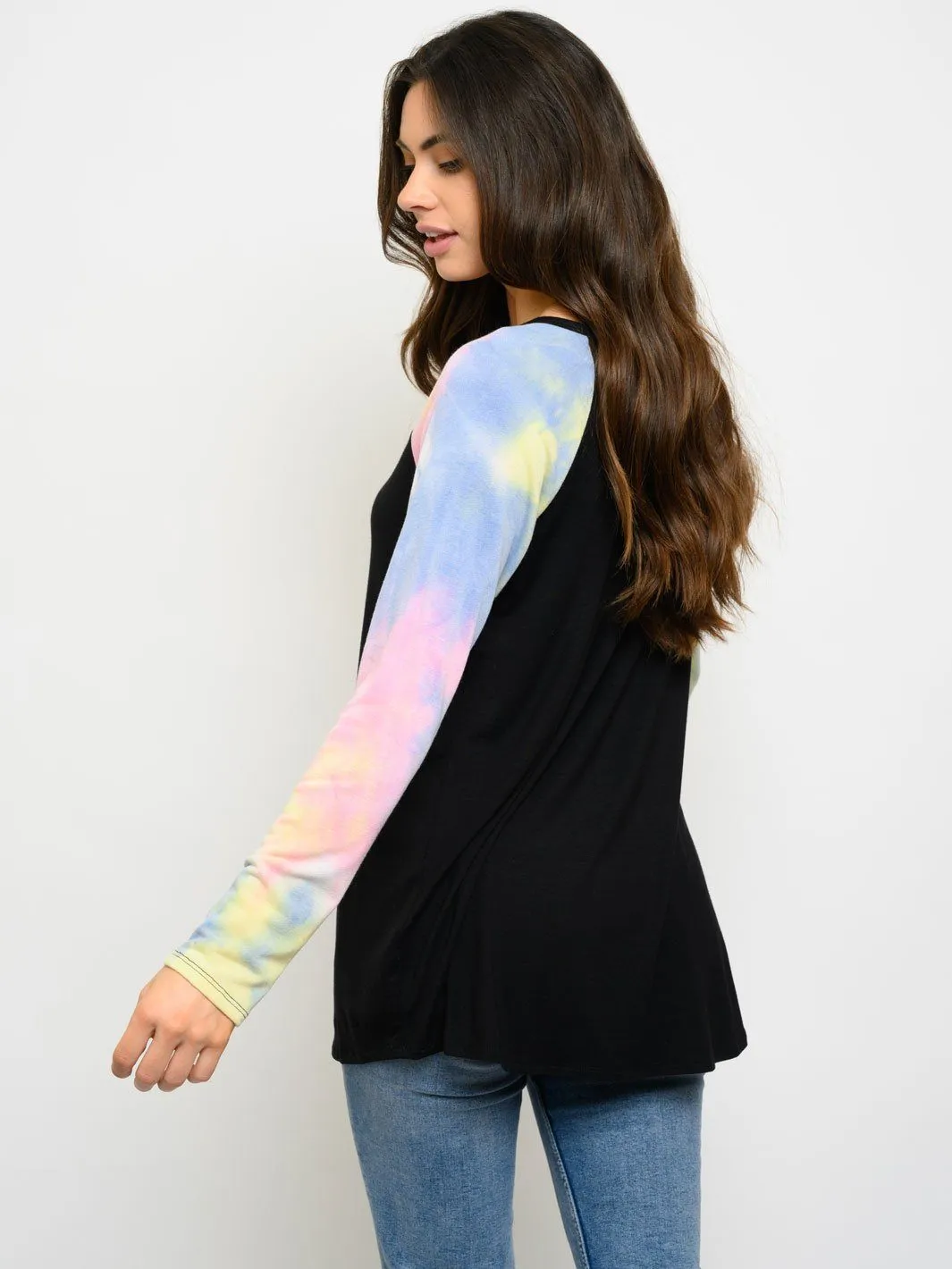 WOMEN'S TIE DYE LONG SLEEVE TOP