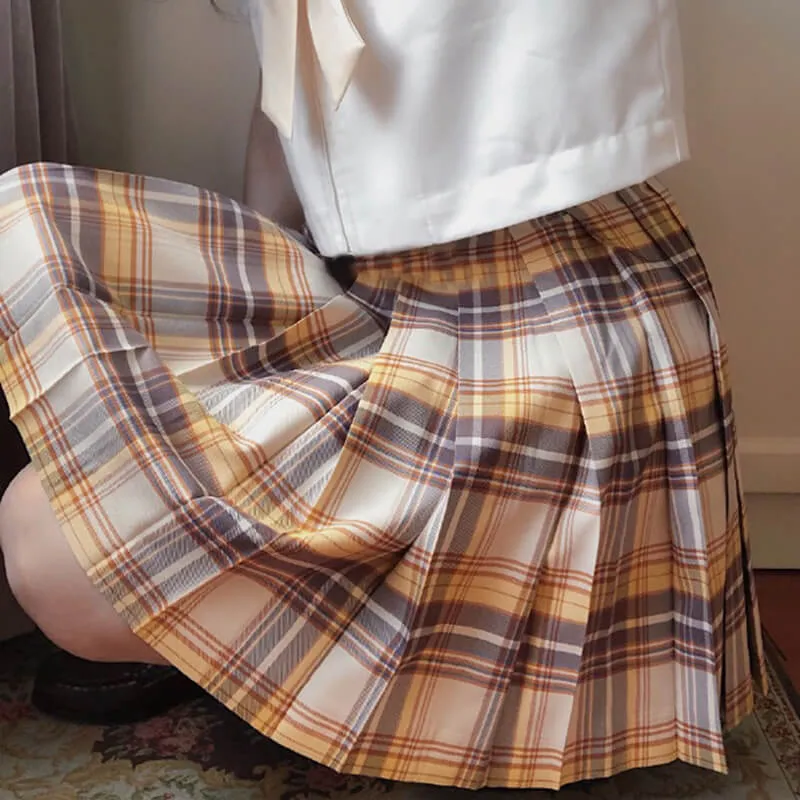 Yellow JK Pleated Skirt